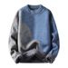 Sweater With Fleece Lining, Winter Knitwear, Crew Neck, Long Sleeve, Youth Clothing, Men's Base Shirt, Thickened And_viptrois.com