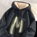 American Hooded Sweater Men's Autumn And Winter Lamb Wool Thickened Warm Letter Hoodie Fleece Jacket Tide_viptrois.com