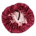 Nightcap double layer satin large lace nightcap solid color large round cap adjustment chemotherapy hat_viptrois.com