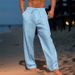 Men's Clothing Summer Beach Pants Front Pocket Solid Color Comfortable Breathable Casual Daily Vacation Basic Style_viptrois.com