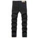 Funny Jeans With Ripped Patches, Black Flowing Whiskers, Elastic Slim Fit, Small Leg Pants, Personalized Men's Pants_viptrois.com