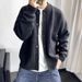 Korean-Style Zip Cardigan – Oversized British-Inspired Knit Sweater (M-3XL, Black/Green/Beige)_viptrois.com