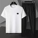 Men's Clothing Large Size Suit High End Leisure Sports Suit Men's Ice Silk Breathable Elastic Quick Drying Ultra Thin Short Sleeved Two Piece Suit_viptrois.com