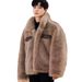 Men's Clothing Warm Coat Fur And Leather One Piece Large Fur Collar Lapel Velvet Jacket Casual Fashion Cotton Coat Warm_viptrois.com