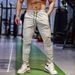 Men's Clothing Thin Ice Silk Sports Trousers Fitness Running Leisure Quick Drying Breathable Elastic Slim Straight Training Pants_viptrois.com