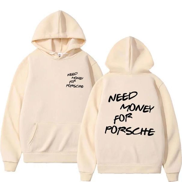 "Funny Need Money" Letter Print Hoodie – Sarcastic Streetwear For Men & Women (S-XXXL, 12 Colors, Bold Statement Unisex Pullover)_viptrois.com