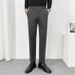 Men's Slim Fit Straight Leg Woolen Trousers Autumn/Winter Korean Style Brushed Thick Casual Long Pants_viptrois.com