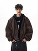 American Style Fake Two-Piece Flight Suit Jacket Men, Loose Hooded Oversized PU Leather Coat For Spring And Autumn 2025_viptrois.com