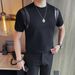 Men's Clothing Summer Short Sleeved T Shirt Slim Fashion Round Neck Versatile Casual Personality Patchwork Leather T Shirt Top_viptrois.com
