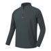 Men's Performance Half-Zip Long Sleeve Shirt – Breathable Workout & Running Top (Black, Dark Gray, Steel Blue, Heather Gray, M-4XL)_viptrois.com
