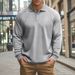 Men's Classic Heavyweight Polo Shirt - Retro American Style Long Sleeve Casual Shirt For Men (S-XXXL, Multiple Colors)_viptrois.com