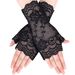 Unisex Lace gloves for women half fingerless short sailor dance driving sun protection UV protection scar cover gloves_viptrois.com