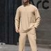Men's Clothing Long Sleeve Round Neck T-Shirt - Breathable Loose Fit Casual Top With Pocket Detail For Spring/Autumn Daily Wear & Light Sports_viptrois.com
