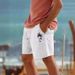 Men's Summer Shorts With Floral Print Stretchable Drawstring Waist Breathable Cotton Blend, Comfortable Casual Beach Shorts For Outdoor Vacation_viptrois.com