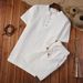 Men's Clothing Stand Collar Short Sleeve Shorts Cotton And Linen Suit Youth Fashion Casual Two Piece Suit_viptrois.com