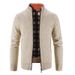 Men's Winter Stand Collar Knit Cardigan – Thick Casual Sweater (Black/Burgundy/Light Gray/Dark Gray/Blue Gray/Espresso/Off-White, M-4XL)_viptrois.com