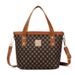 Women's Pu Leather Crossbody Bag With Print & Quilted Pattern, Medium Size Handbag For Daily Use, Phone Pouch & Makeup Organizer (Black/Brown)_viptrois.com