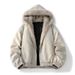 Autumn And Winter Fur Collar Padded Jacket Thickened Couple Hooded Padded Jacket_viptrois.com