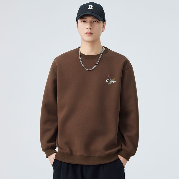 Spring And Autumn New Men's Sweatshirt Japanese Retro Round Neck Printed Pullover Versatile Loose Casual Couple Style_viptrois.com