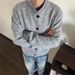 Retro Cardigan Sweater Men's High-end Round Neck Knitted Sweater Jacket_viptrois.com