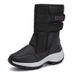 Women's Plus Size Snow Boots Genuine Sheepskin Winter Waterproof Fur Lined Outdoor Cold Weather Boots_viptrois.com