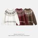 Monochrome Man- Fair Isle Ethnic Style Crew Neck Sweater For Men, New Autumn And Winter American Retro Texture Versatile Pullover_viptrois.com