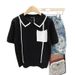 Men's Summer Striped Polo Shirt Versatile Cool Ice Silk Short Sleeved Trendy Brand Simple Round Neck T Shirt_viptrois.com