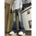 Men's Clothing High Street Gradient Wide Leg Jeans Washed Loose Straight High End Casual Contrast Trousers_viptrois.com