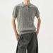 Old Money Style Lapel Knitted Short Sleeved Polo Shirt Men's Light Luxury High End Inner Wear Half Sleeved Fitness Sports Straight Shoulder T Shirt_viptrois.com