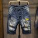 Men's Clothing Men's Summer Ripped Denim Shorts Thin Loose Straight Leg Trendy Plus Size Cargo Jeans For Formal & Casual_viptrois.com