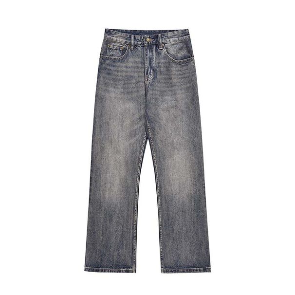 Men's Clothing Street Washed Distressed Flared Straight Jeans Trendy Wide Leg Loose Versatile Casual Trousers_viptrois.com