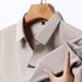 Men's Clothing Summer Thin Solid Color Short Sleeved Lapel Trendy Casual Soft Skin Friendly Business All Match Loose Polo Shirt For Men_viptrois.com