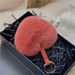 Small Belt Rex Rabbit Fur Mini Love Heart Bag Pendant Keychain Eternal Flower DIY Jewelry_viptrois.com