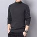 De Rong Half Turtleneck Long Sleeve T-Shirt Men, Autumn And Winter Slim Fit Solid Color Inner Wear, Trendy Clothing,_viptrois.com