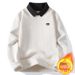Pure Men's Turn-Down Collar 2025 Winter New Fashion Casual One-Piece Fleece Comfortable Warm Knitted Sweater_viptrois.com
