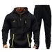 Men's Zip-Up Hoodie With Multi-Pocket Design - Streetwear Pullover Sweatshirt (Dark Gray, Black, Olive, Navy, Khaki) - Unisex Casual Set_viptrois.com
