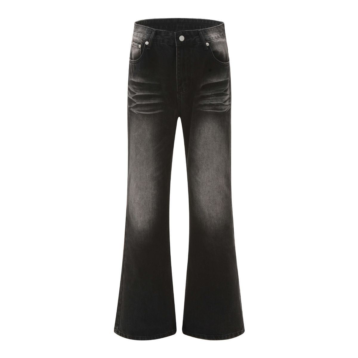 Unisex Clothing Breathable Casual High Street Washed Distressed Flared Jeans Unisex Loose Wide Leg Straight Trousers_viptrois.com