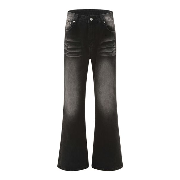 Unisex Clothing Breathable Casual High Street Washed Distressed Flared Jeans Unisex Loose Wide Leg Straight Trousers_viptrois.com