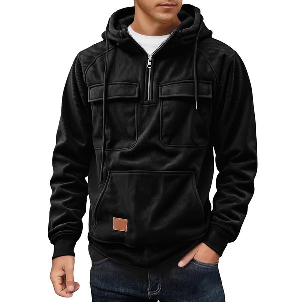 2025 Men's Casual Jacket With Hood And Zipper For Autumn And Winter_viptrois.com