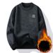 Men's Fleece Thickened Integrated Fleece Warm Knitted Bottoming Sweater_viptrois.com