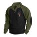 Autumn Winter American Style Men's Raglan Sleeve Casual Stand Collar Loose Corduroy Color Block Independence Day Print_viptrois.com