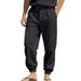 Men's Loose Fit Linen Sports Jogger Pants All Seasons Trendy Beach Casual Plus Size American Style_viptrois.com