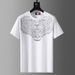 Trendy Brand Heavy Craftsmanship Tiger Head Hot Diamond Printing Short-sleeved T-shirt Men's Summer Casual Round Neck Men's Half-sleeved Cotton_viptrois.com