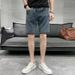 Men's Clothing High Street Ripped Denim Shorts Men Summer Loose Trendy Casual Mid Length Pants Summer Wear Trendy Brand Shorts_viptrois.com