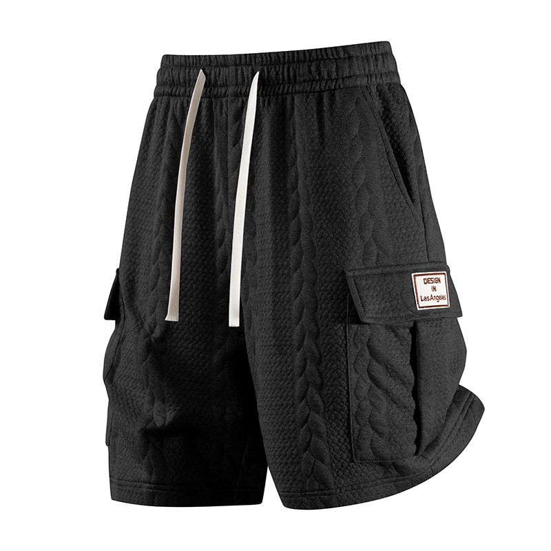 Men's Clothing Summer Lightweight Loose Fit Cargo Shorts Trendy Jacquard Sports Shorts S 3XL_viptrois.com