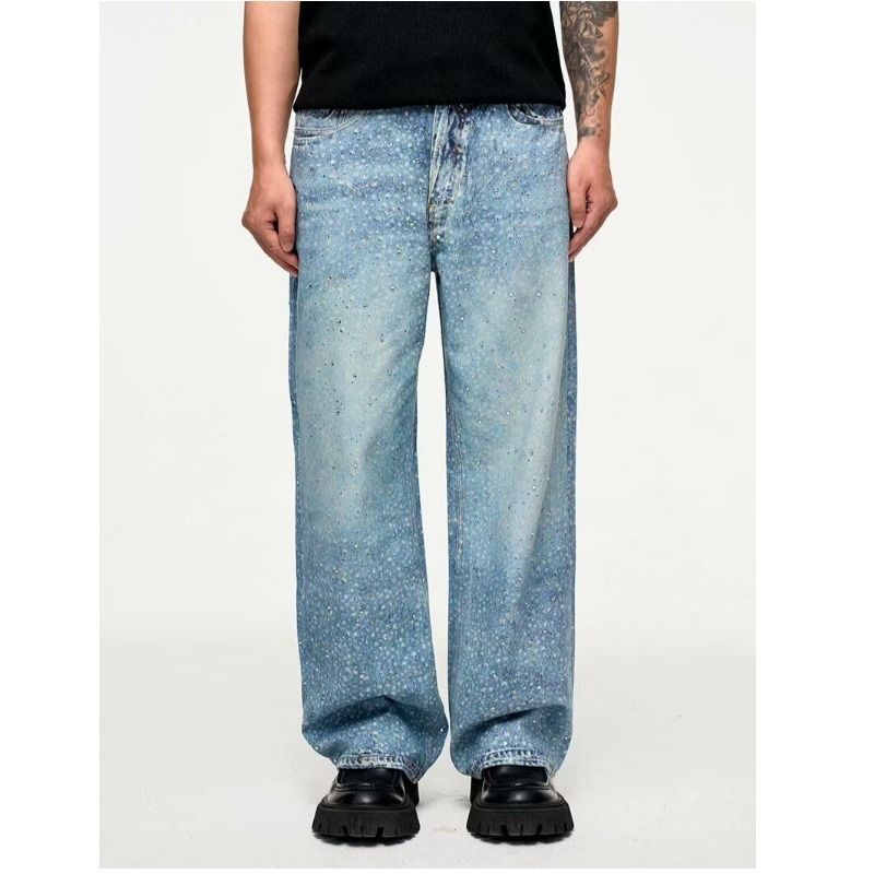 Men's Clothing Regular Trousers Wide Leg Pants New Spring And Autumn Jeans Autumn And Winter Design Casual All Match Straight Pants Natural Waist_viptrois.com