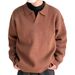 Korean Style Lapel Sweater – Men’s Casual Polo Collar Knitwear For Autumn & Winter, Relaxed & Sophisticated Outerwear_viptrois.com