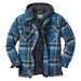 Men's Autumn/Winter Thick Cotton With Grid Pattern Long Sleeve Loose Hooded Jacket_viptrois.com