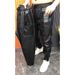 Spring And Autumn Leather Pants Men's Casual Pants Waterproof No-Wash Pants Trendy Black Leather Pants Motorcycle PU Small Leg Pants_viptrois.com