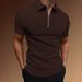 Men's Half-Zip Polo Shirt – Breathable Cotton Blend, Short Sleeve Casual & Sporty Top For Summer_viptrois.com